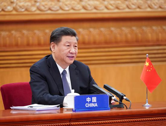 3月26日,国家主席习近平在北京出席二十国集团领导人应对新冠肺炎特别峰会并发表题为《携手抗疫 共克时艰》的重要讲话。