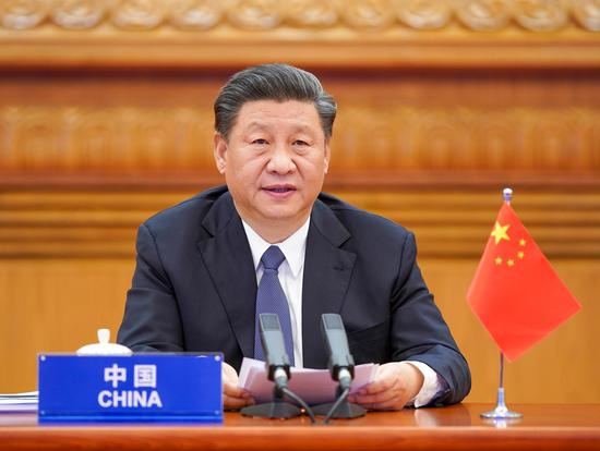 3月26日,国家主席习近平在北京出席二十国集团领导人应对新冠肺炎特别峰会并发表题为《携手抗疫 共克时艰》的重要讲话。